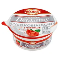 Sery - Prèsident Twaróg delikatny wysokobiałkowy z pomidorami 200 g - miniaturka - grafika 1