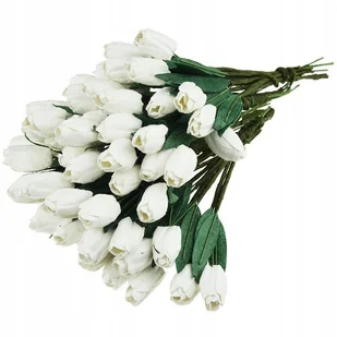 Kwiaty papierowe Tulipany białe - 50szt - Zabawki kreatywne - miniaturka - grafika 1