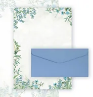 Koperty - Papeteria Argo Fiori blue 20 arkuszy + kopert DL 10 szt - miniaturka - grafika 1