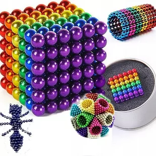 Kulki magnetyczne 3mm Neocube tęcza 216szt + BOX - Zabawki kreatywne - miniaturka - grafika 1