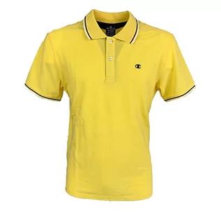Koszulki męskie - Champion Męska koszulka polo Legacy Light Cotton Pique C-Logo Shirt, Żółta, S - grafika 1