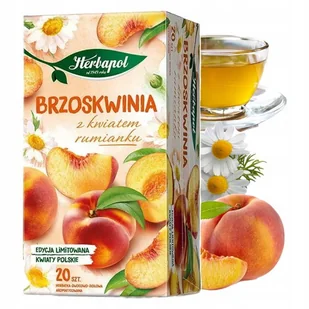 HERBAPOL herbata BRZOSKWINIA Z KWIATEM RUMIANKU herbatka owocowa 20 TOREBEK - Herbata HERBAPOL herbata BRZOSKWINIA Z KWIATEM RUMIANKU herbatka owocowa 20 TOREBEK - Herbata - miniaturka - grafika 1