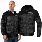 Odzież taktyczna i umundurowanie - Kurtka wiosenna z kapturem Pit Bull Horizon '23 - All Black Camo - miniaturka - grafika 1