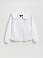 Bluzki dla dziewczynek - Reserved - Koszula z ozdobnym kołnierzem - biały - miniaturka - grafika 1