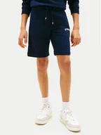 Spodenki damskie - Tommy Hilfiger Szorty sportowe KB0KB10242 Granatowy Regular Fit - miniaturka - grafika 1