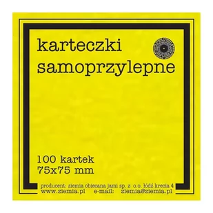 Karteczki samoprzylepne Fluo 75x75mm 100K żółte - Ziemia Obiecana - Notesy i bloczki - miniaturka - grafika 1