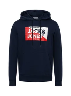 Jack & Jones Męski sweter z kapturem - JJNolan Mężczyźni niebieski jednolity, S - Swetry męskie - miniaturka - grafika 1