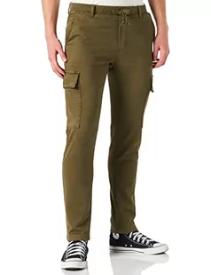 Camel Active Męskie Spodnie Rekreacyjne Tapered Fit Toronto Cargo, Ciemnozielony, 35W / 34L - Spodenki męskie - miniaturka - grafika 1