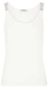Morgan damski top DUA Ecru TXS, Off White, XS - Koszulki i topy damskie - miniaturka - grafika 1