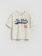 Koszulki dla chłopców - Reserved - T-shirt z ndarukiem - złamana biel - miniaturka - grafika 1