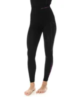 Spodnie sportowe damskie - Brubeck Damskie getry termoaktywne THERMO LE11870A Black/Pink - miniaturka - grafika 1
