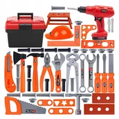 Mały majsterkowicz - Skrzynka Zestaw Majsterkowicza Dla Dzieci Narzędzia Wkrętarka Na Baterie - miniaturka - grafika 1