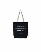 Torebki damskie - Econanos Econanos Hellobags2019 płócienna i plażowa torba na zakupy, 38 cm, czarna (NEGRO) N-003-LACURVA - miniaturka - grafika 1