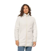 Kurtki damskie - Damski płaszcz polarowy Jack Wolfskin HIGH CURL COAT W cotton white - S - miniaturka - grafika 1