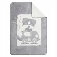Koce i narzuty dla dzieci - Koc 75 x 110 Bawełniano-Akrylowy Piesek Szary - miniaturka - grafika 1