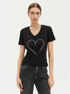 Fracomina T-Shirt FP25ST3007J401N5 Czarny Regular Fit - Koszulki i topy damskie - miniaturka - grafika 1