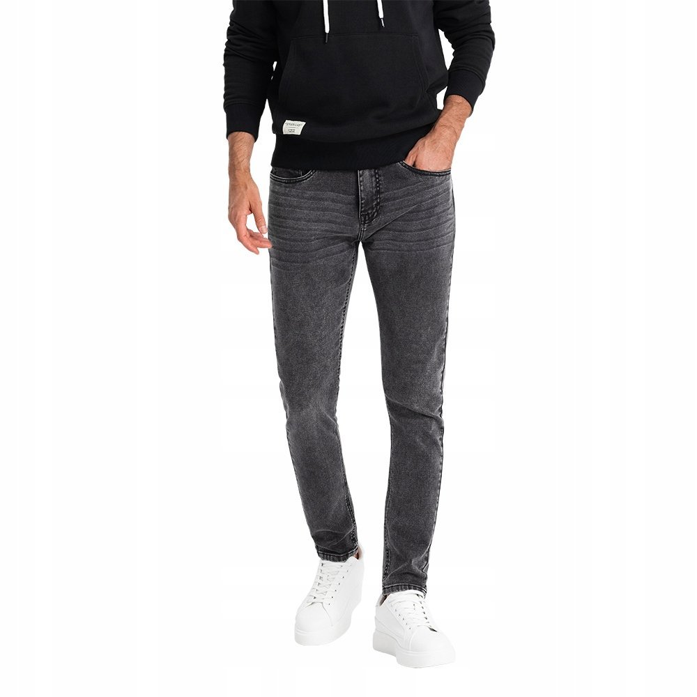 Dopasowane jeansowe męskie spodnie SLIM FIT grafitowe V3 OM-PADP-0214 M