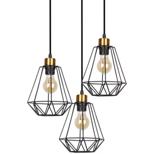 Salonowa lampa wisząca Primo 33-06172 Candellux druciana złota czarna - Lampy sufitowe - miniaturka - grafika 1