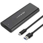 Obudowy i kieszenie na dyski twarde - Qoltec Obudowa kieszeń do dysków M.2 SATA SSD NGFF USB typ C - miniaturka - grafika 1