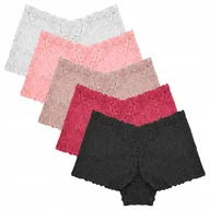 Majtki damskie - 5-PAK Majtki szorty bokserki figi damskie sexy koronkowe seksowne Koronkowe - miniaturka - grafika 1