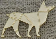 Półfabrykaty do biżuterii - [27159] Łącznik ozdobny wilk origami kolor złoty - miniaturka - grafika 1