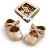 Buty dla dziewczynek - Złote buciki na chrzest niechodki od 0 do 6 miesięcy r. 18 pierwsze buciki - miniaturka - grafika 1