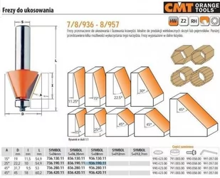 CMT FREZ DO UKOSOWANIA Z ŁOŻYSKIEM HM A=25 D=22,2 I=10 S=8 CMT936.190.11 - Frezy - miniaturka - grafika 1