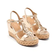 Espadryle damskie - GIOSEPPO ELDERON Sandały na koturnie espadryle damskie, platyna, 39 EU, Platyna, 39 EU - miniaturka - grafika 1