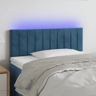 Inne meble do sypialni - Lumarko Zagłówek do łóżka z LED, ciemnoniebieski, 90x5x78/88cm, aksamit - miniaturka - grafika 1