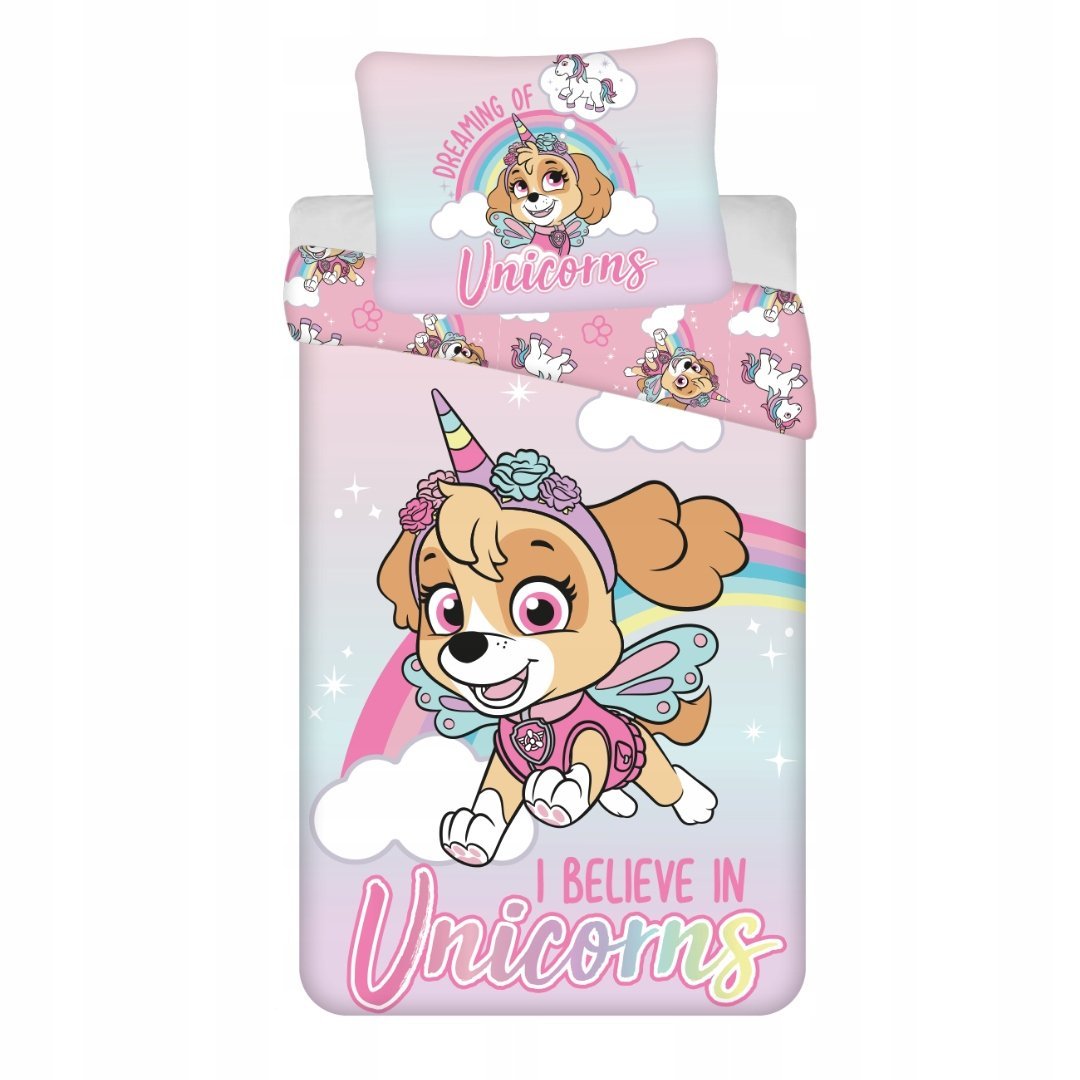 Psi Patrol Pościel 140x200 70x90 Skye Jednorożec Bawełna Unicorns
