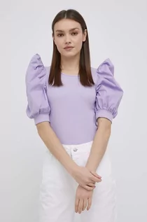 Bluzki damskie - JDY bluzka damska kolor fioletowy gładka - grafika 1