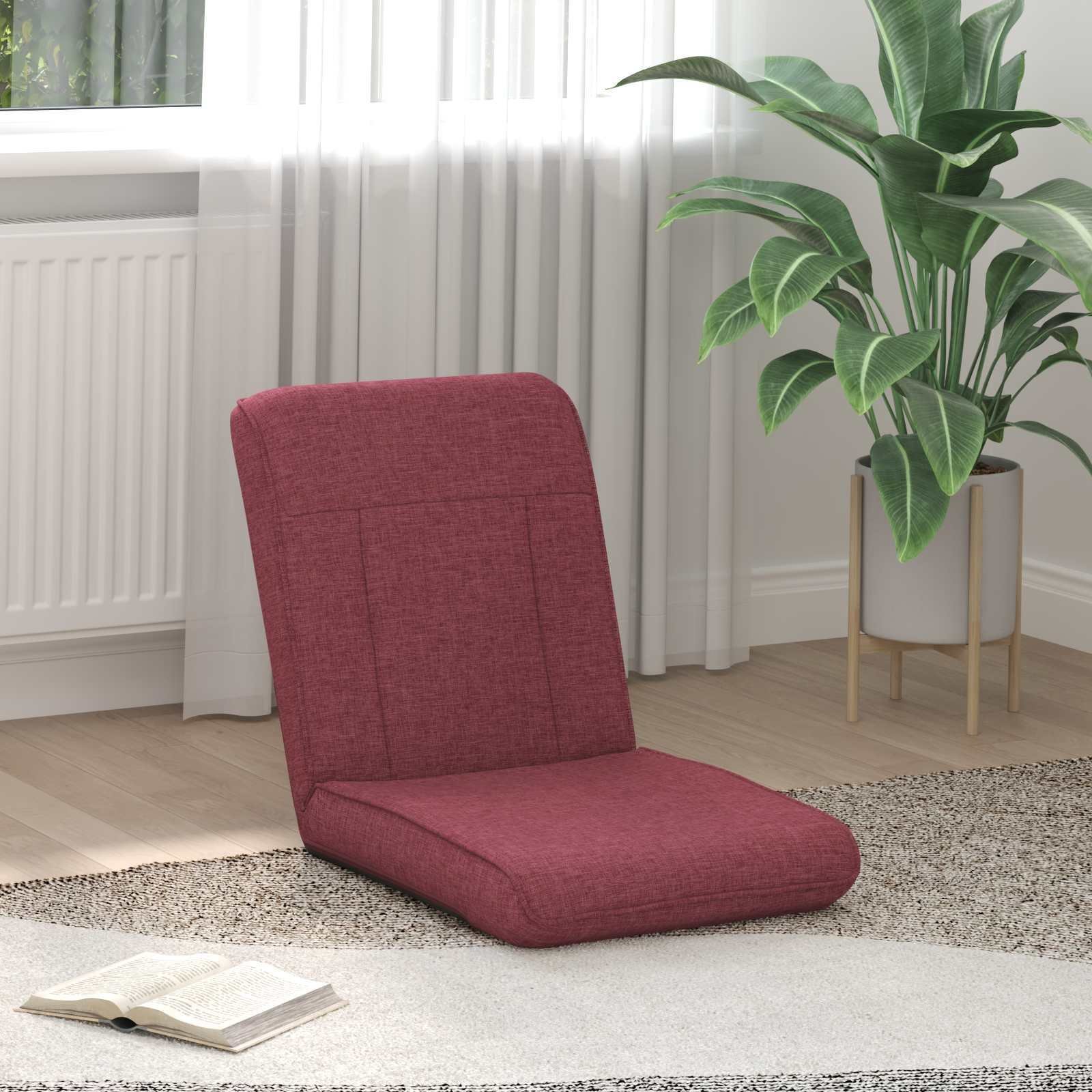 vidaXL vidaXL Krzesło na podłogę Czerwone wino 50 x 73 x 60 cm tkanina