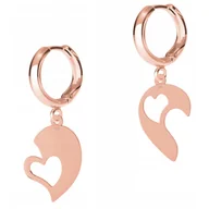 Kolczyki - Kolczyki Pozłacane z Serduszkami Łamanymi Połówkami Serc Serca SREBRO 925 - miniaturka - grafika 1