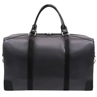 McKlein Torba podróżna weekendowa, skórzana na laptopa 20" lekka, czarna, Renfroe - Torebki damskie - miniaturka - grafika 1