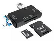 Czytniki kart pamięci - UNIWERSALNY CZYTNIK KART PAMIĘCI micro SD i SD OTG czarny AK180B - miniaturka - grafika 1