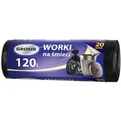 Worki na śmieci - Grosik Worki HD czarne 120l 20 szt. - miniaturka - grafika 1