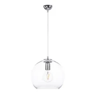 Lampy sufitowe - Keter Lighting Noe lampa wisząca 1x60W srebrny/szkło przezroczyste 898 - miniaturka - grafika 1