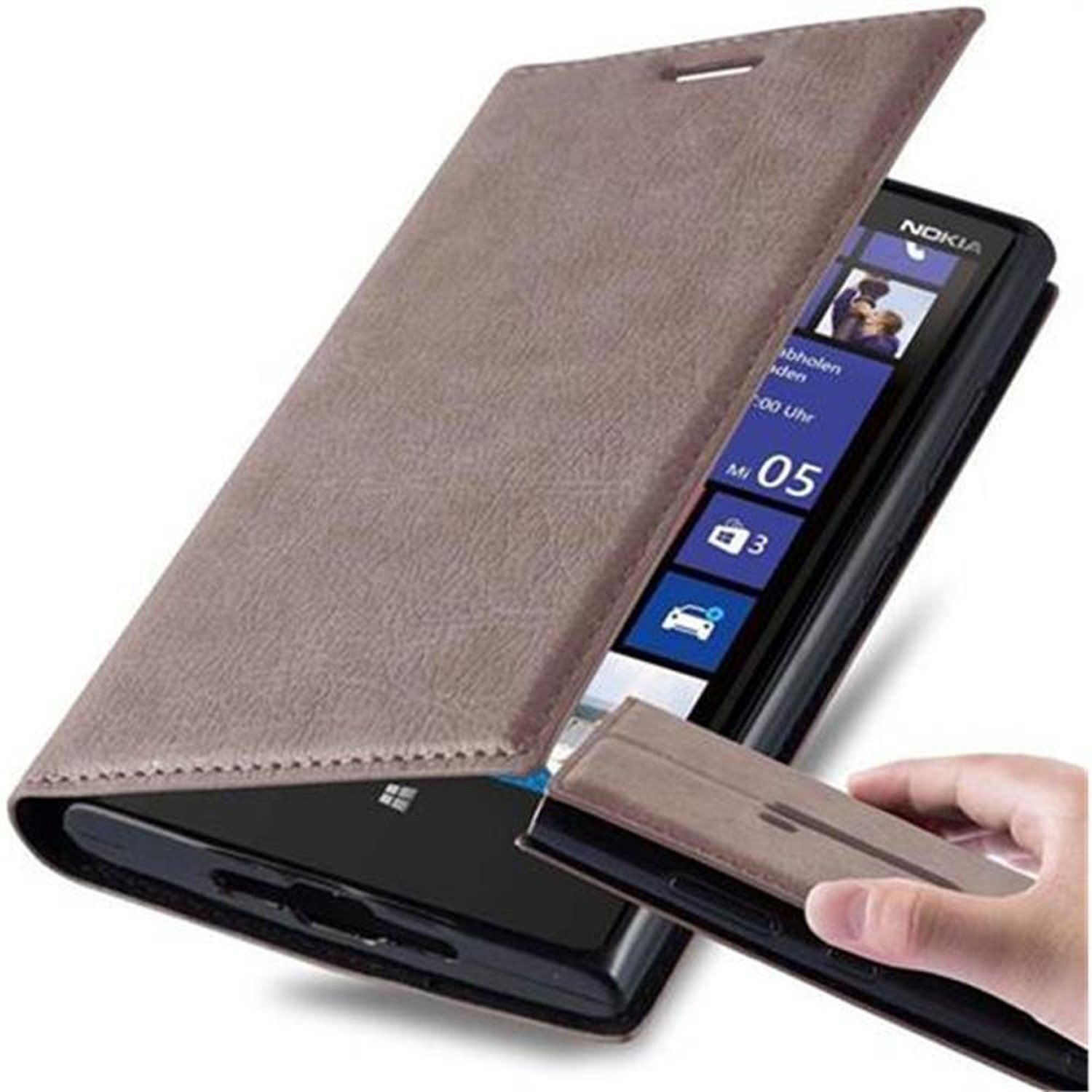Etui Cadorabo na telefon Nokia Lumia 920 w kolorze COFFEE BROWN z zapięciem magnetycznym, funkcją podstawki i miejscem na kartę Etui ochronne Etui z klapką w stylu książki