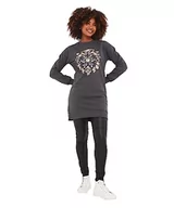 Sukienki - Joe Browns Damska sukienka dresowa z nadrukiem graficznym z zamkiem błyskawicznym i okrągłym dekoltem, szara, 18, szary, 44 - miniaturka - grafika 1