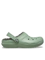 Klapki i japonki męskie - Crocs Klapki Classic Lined Clog 203591 Zielony - miniaturka - grafika 1
