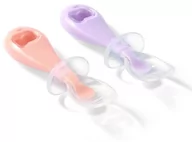 Sztućce dla dzieci - Łyżeczka Do Karmienia Silikonowa Zabezpieczenie Koralowy- Fioletowy 2 Szt. Babyono - miniaturka - grafika 1