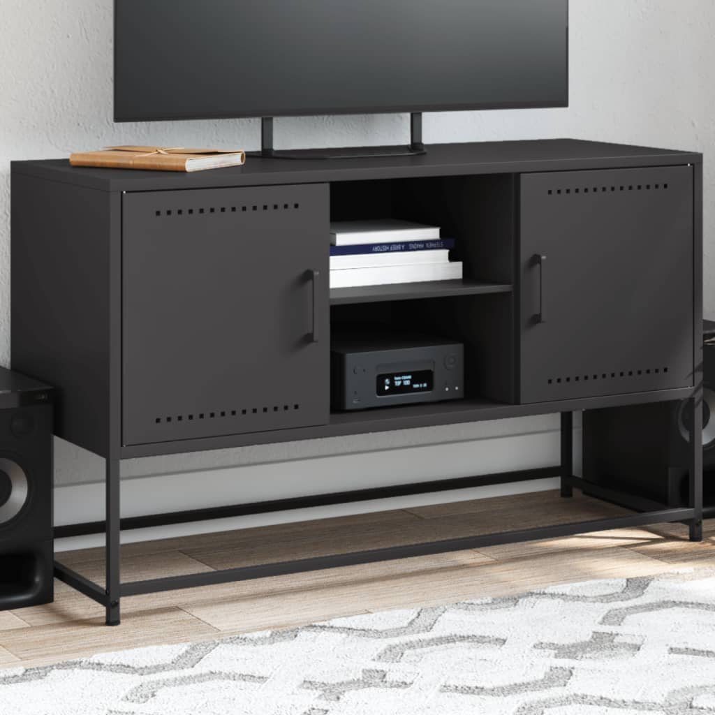 vidaXL Szafka, czarna, 36x39x123 cm, stal