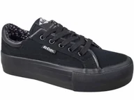 Trampki damskie - Lee Cooper Lcw 24 31 2180 Buty Trampki Gruba Podeszwa Platforma Czarne - miniaturka - grafika 1