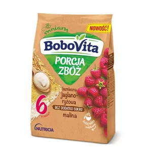 Bobovita Kaszka Porcja zbóż bezmleczna jaglano - ryżowa Malina 170g - Kaszki dla dzieci - miniaturka - grafika 1