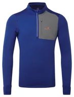 Bluzy sportowe męskie - RONHILL Bluza biegowa męska TECH WINTER 1/2 ZIP ocean/iron - miniaturka - grafika 1