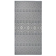 Dywany zewnętrzne - vidaXL Dywan zewnętrzny o płaskim splocie, 100x200 cm, niebieskie pasy - miniaturka - grafika 1