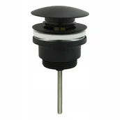 Korki do umywalek - Durasan Korek umywalkowy KLIK - KLAK z przelewem czarny mat - miniaturka - grafika 1