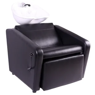 FIONA Myjnia fryzjerska Rodzaj obicia: Skaj Exclusive, Umywalka: Biała, Regulowany podnóżek: Nie - Myjki fryzjerskie - miniaturka - grafika 2