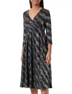 Sukienki - ONLY Onlnew Pella L/S Foil Wrap Dress JRS sukienka kopertowa, Czarny/detal: drizzling Dots Gold, XS - miniaturka - grafika 1