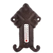 Pozostałe ozdoby ogrodowe - Termometr ozdobny z wieszakiem 7,5 x 12 x 2,5 cm brązowy - miniaturka - grafika 1